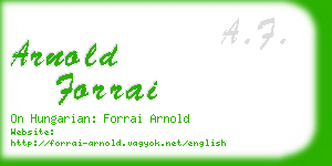 arnold forrai business card